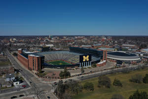 University Of Michigan-ann Arbor Stadium Aerial Shot Wallpaper