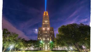 University Of Pittsburgh Cathedral At Night Wallpaper