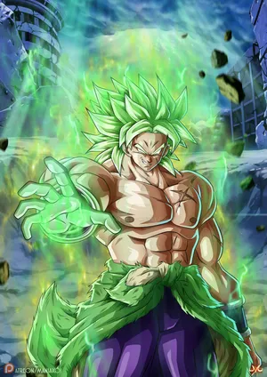 Unleash The Legendary Power Of Broly From The World Of Dragon Ball Super! Wallpaper