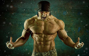 Unleashed Power: Muscle Man In Rage Wallpaper