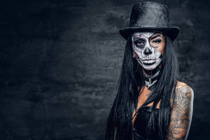 Unleashing Artistry With Hd Tattoo Skeleton Makeup Wallpaper