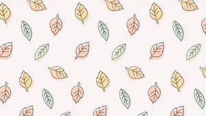 Unleashing The Beauty Of Autumn - Cute Fall Pastel Leaves Wallpaper