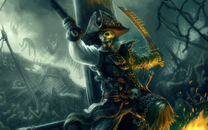 Unleashing The Scourge Of The Undead Pirate Wallpaper