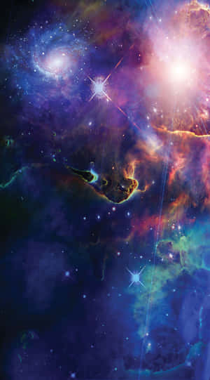 Unlock The Beauty Of The Universe Like Never Before With The Amazing Blue Galaxy Iphone. Wallpaper