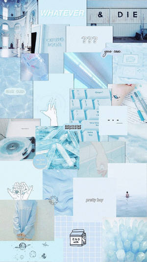 Unlock The Joy Of A Soft Aesthetic With A Blue Pastel Iphone Wallpaper