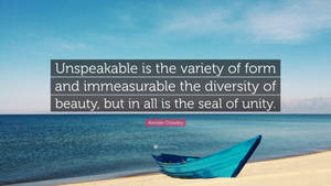 Unspeakable Quote With Beach Photo Wallpaper