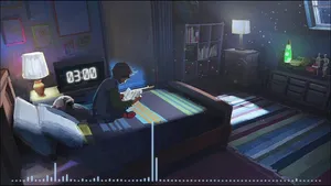 Unwind In Style In A Lo-fi Room Wallpaper