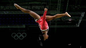 Upside Down Simone Biles Wallpaper