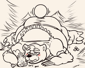 Ursaluna Pokémon Sketch Drawing Wallpaper