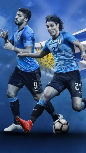 Uruguay Duo Football Superstar Wallpaper