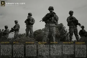 Us Army Values Black And White Wallpaper