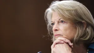 Us Senator Lisa Murkowski In A Deep Contemplative Gesture Wallpaper