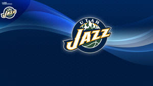 Utah Jazz In Blue Mesh Texture Wallpaper