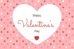 Valentine's Day Card With A Heart On A Pink Background Wallpaper