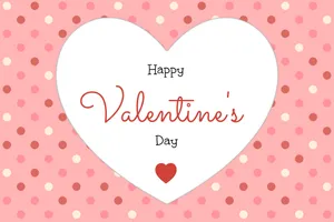 Valentine's Day Card With A Heart On A Pink Background Wallpaper