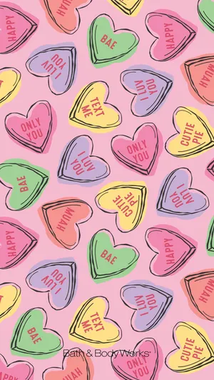 Valentine's Heart Terms Pattern Wallpaper