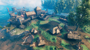 Valheim Viking Fortress Wallpaper