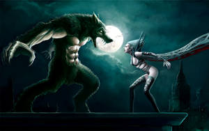 Vampire Fighting A Lycan Wallpaper