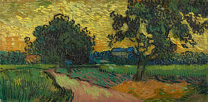 Van Gogh Landscape At Twilight Wallpaper