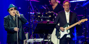 Van Morrison Eric Clapton In Concert Wallpaper