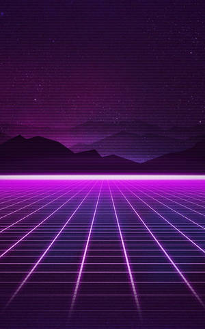 Vaporwave Mountain And Planes Grid Aesthetic Wallpaper