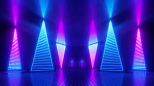 Vaporwave Triangles Neon Lights4 K U H D Wallpaper