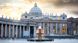 Vatican City Basilica Sunset Wallpaper