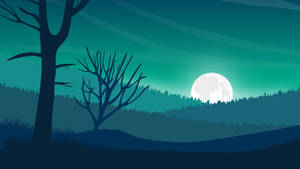 Vector Art Teal Night Wallpaper