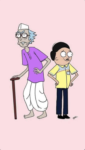 Vector Based 2d Puppet Show Art Style Jethalal Wallpaper