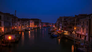 Venice Nighttime Grand Canal Wallpaper