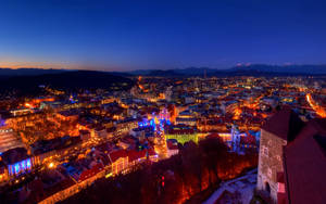 Venice, Slovenia Adorned In Stunning Christmas Lights Wallpaper