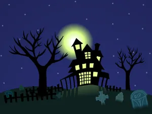 Venture Into The Dark World Of A Halloween Night In A Remote Graveyard Wallpaper