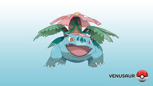 Venusaur Mega Blue White Background Wallpaper