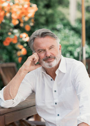 Veteran Actor Sam Neill During A Candid Interview With Metro Magazine. Wallpaper