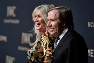 Veteran German Football Günter Netzer With Elvira Lang Netzer Photograph Wallpaper
