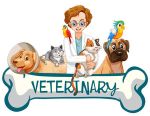 Veterinary Cartoon Graphic Art Wallpaper