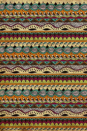Vibrant Aztec Pattern Texture Wallpaper