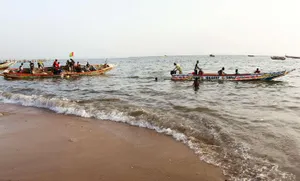 Vibrant Boats Adorned With The Senegal Flag Wallpaper