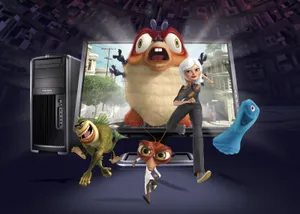 Vibrant Cast Of Characters From The Movie Monsters Vs Aliens Wallpaper