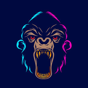 Vibrant Cool Gorilla Wallpaper