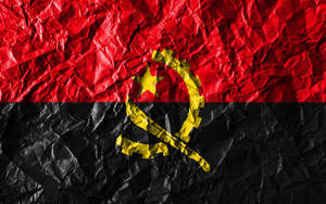 Vibrant Crumpled Flag Of Angola Wallpaper