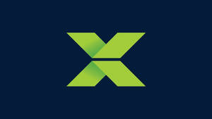 Vibrant Green Letter X Divided Design Wallpaper