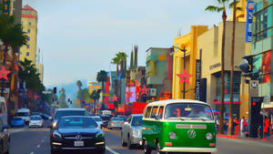 Vibrant Hollywood Boulevard Art Wallpaper