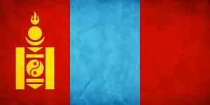 Vibrant National Flag Of Mongolia Wallpaper