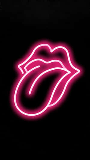 Vibrant Neon Pink Tongue Wallpaper