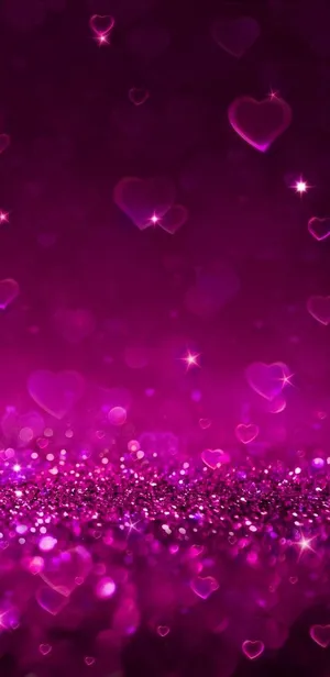 Vibrant Purple Hearts Background Wallpaper