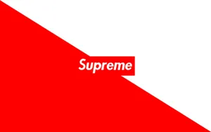 Vibrant Red And White Supreme Background Wallpaper