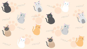 Vibrant Spectrum Of Felines - A Captivating Cat Art Wallpaper
