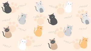 Vibrant Spectrum Of Felines - A Captivating Cat Art Wallpaper