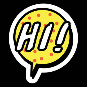 Vibrant Yellow Speech Bubble Saying